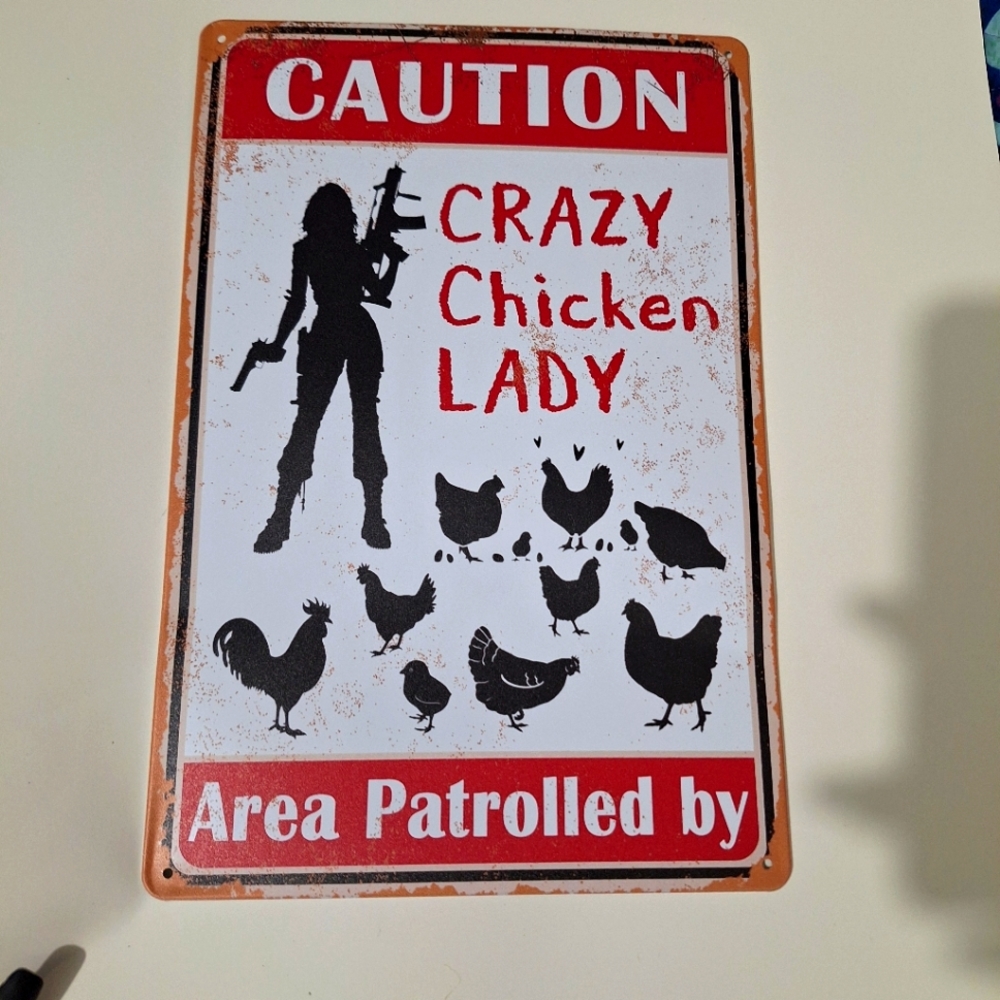 Crazy Chicken lady sign- New in package
